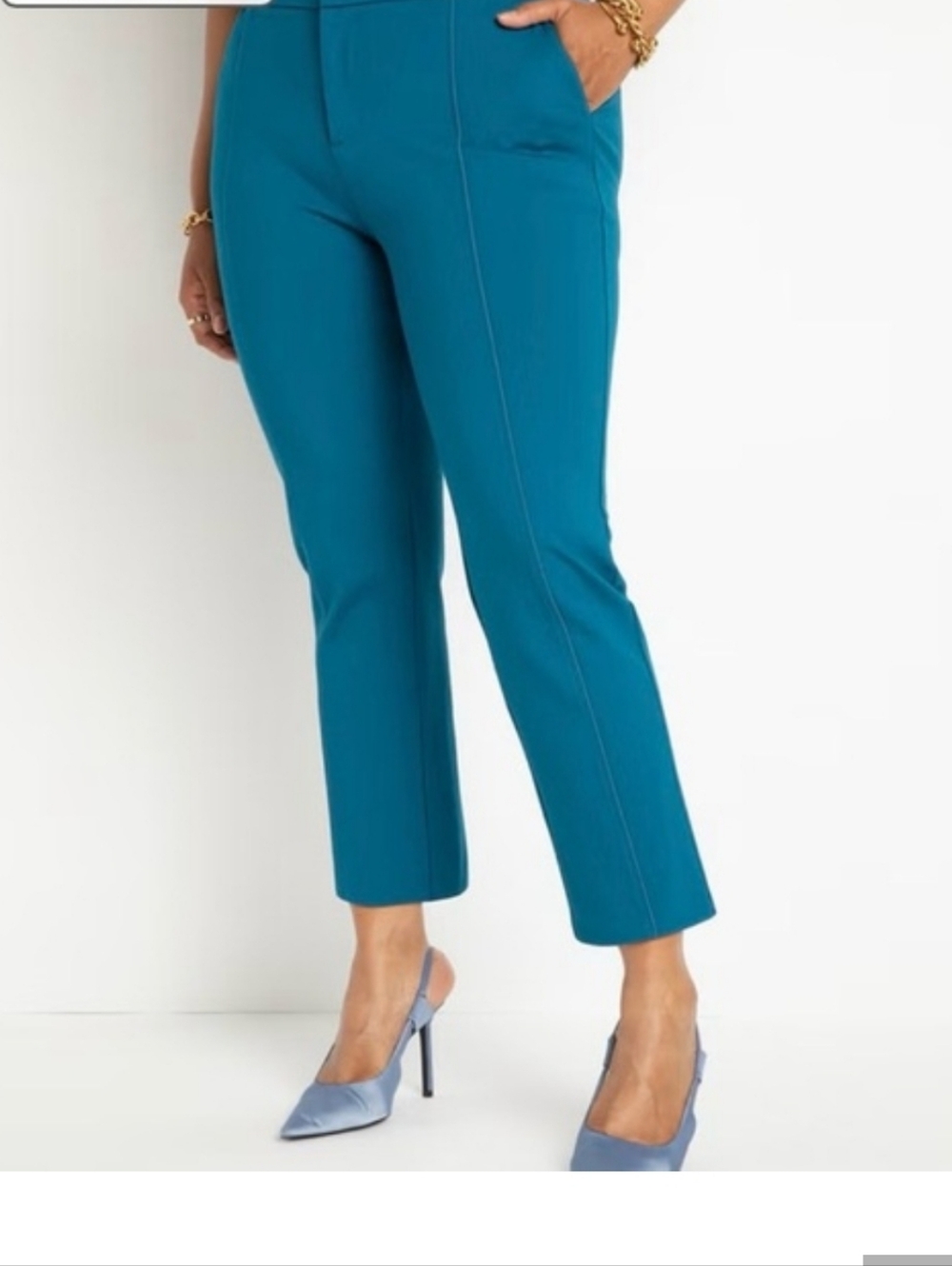 ELOQUII Womens Plus Size The Ultimate Stretch Slim Leg Ankle Pants Size 22 Short
